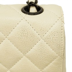 Chanel Shoulder Bag Matelasse Leather White Ladies