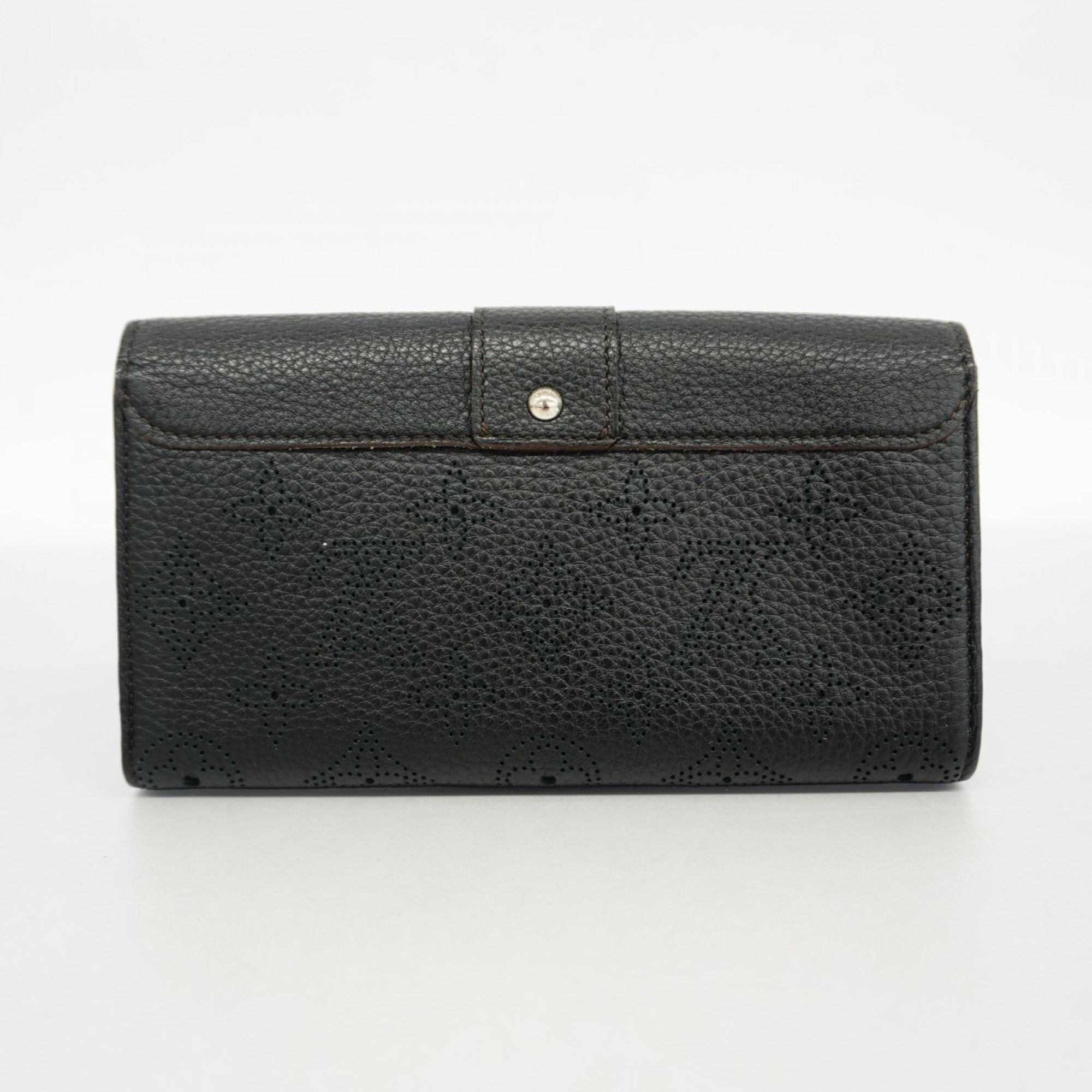 Louis Vuitton Long Wallet Mahina Portefeuille Iris M58136 Noir Ladies