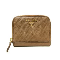 Prada Saffiano Women's Leather Coin Purse/coin Case Brown