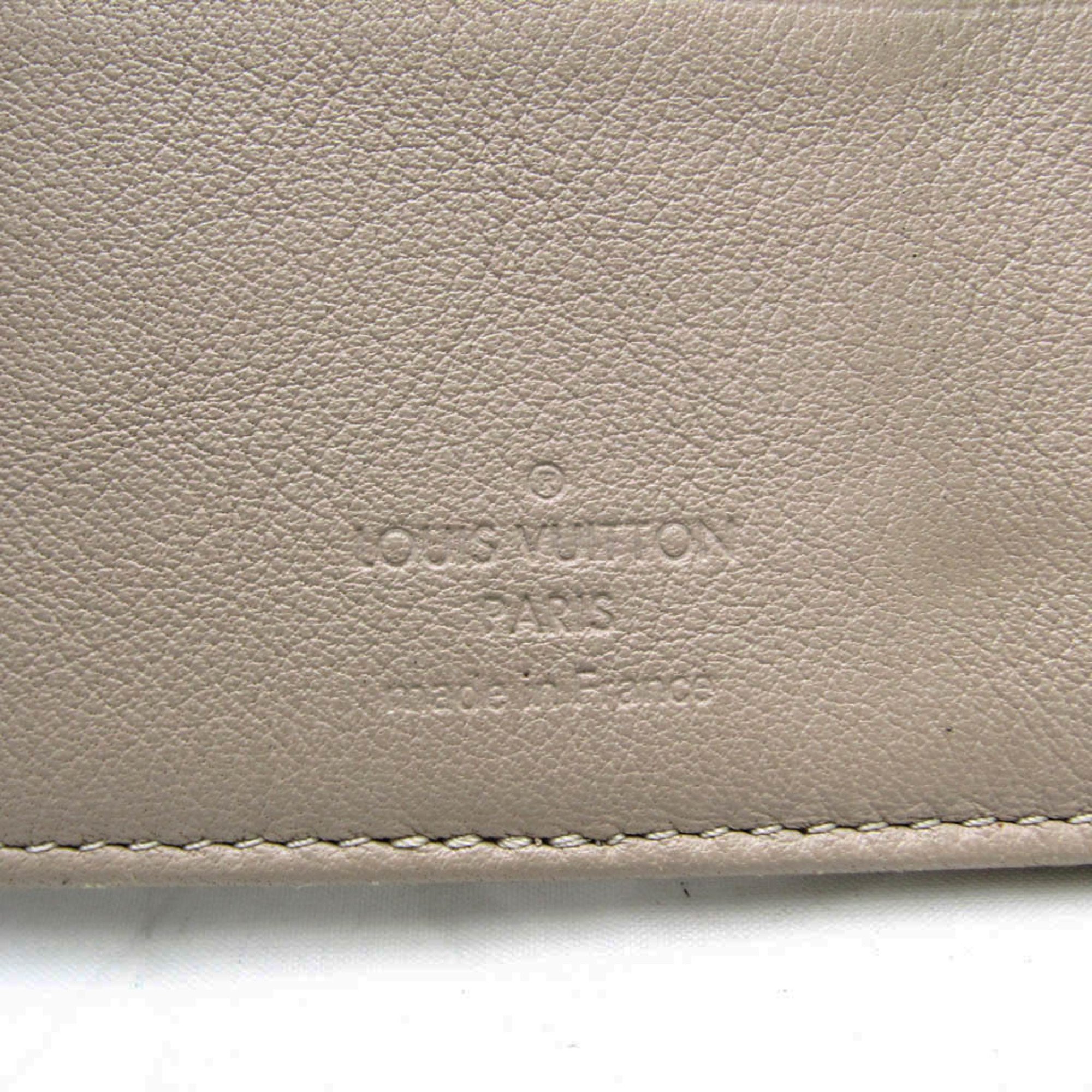 Louis Vuitton Mahina Portefeuille Amelia M93761 Women's Mahina Leather Long Wallet (tri-fold) Taupe