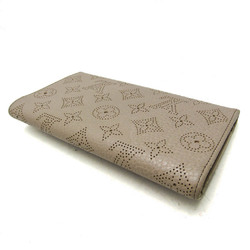 Louis Vuitton Mahina Portefeuille Amelia M93761 Women's Mahina Leather Long Wallet (tri-fold) Taupe