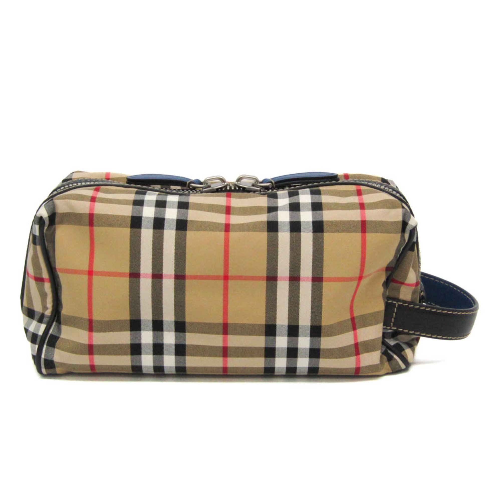 Burberry Vintage Check Wash Bag 40747251 Women,Men Leather,Nylon Canvas Clutch Bag,Pouch Beige