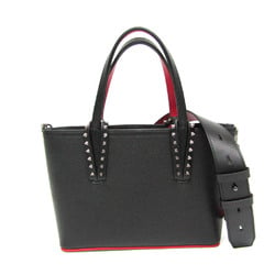 Christian Louboutin Kabata Mini 1205054 Women's Leather Handbag,Shoulder Bag Black,Red Color