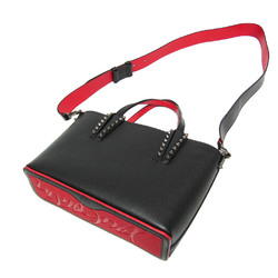 Christian Louboutin Kabata Mini 1205054 Women's Leather Handbag,Shoulder Bag Black,Red Color