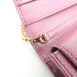 Salvatore Ferragamo Vara KM 22B850 Women's Leather Chain/Shoulder Wallet Pink