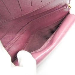 Salvatore Ferragamo Vara KM 22B850 Women's Leather Chain/Shoulder Wallet Pink