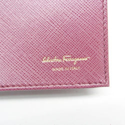 Salvatore Ferragamo Vara KM 22B850 Women's Leather Chain/Shoulder Wallet Pink