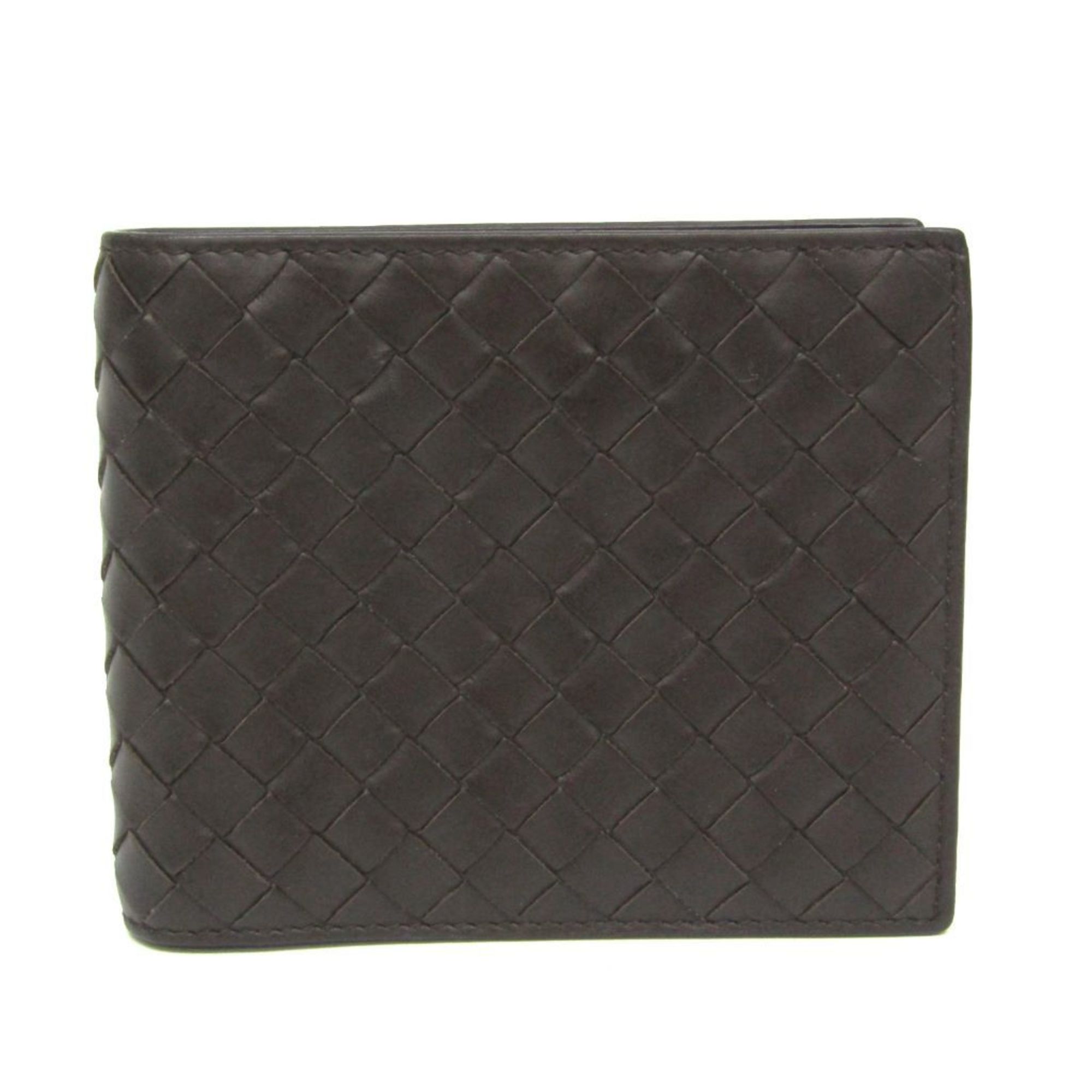 Bottega Veneta Intrecciato Men's Leather Wallet (bi-fold) Dark Brown