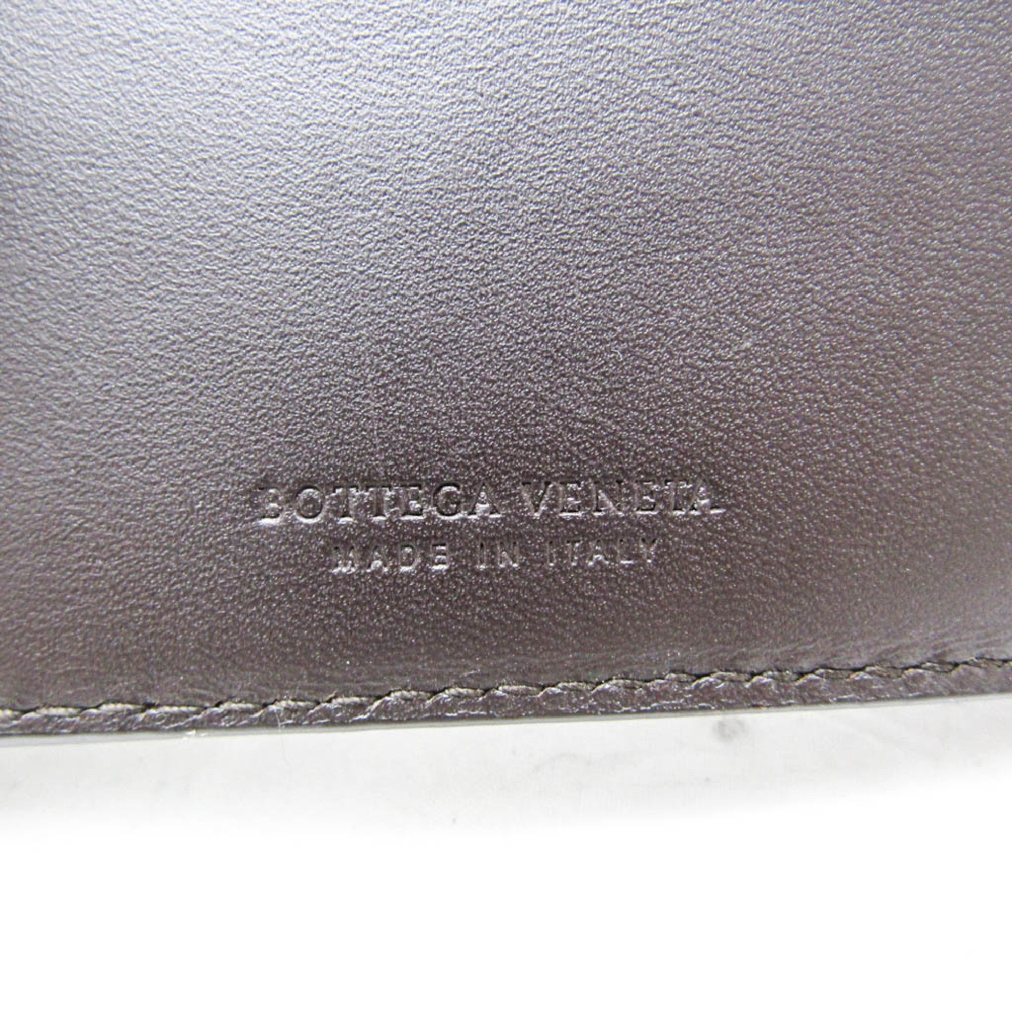 Bottega Veneta Intrecciato Men's Leather Wallet (bi-fold) Dark Brown