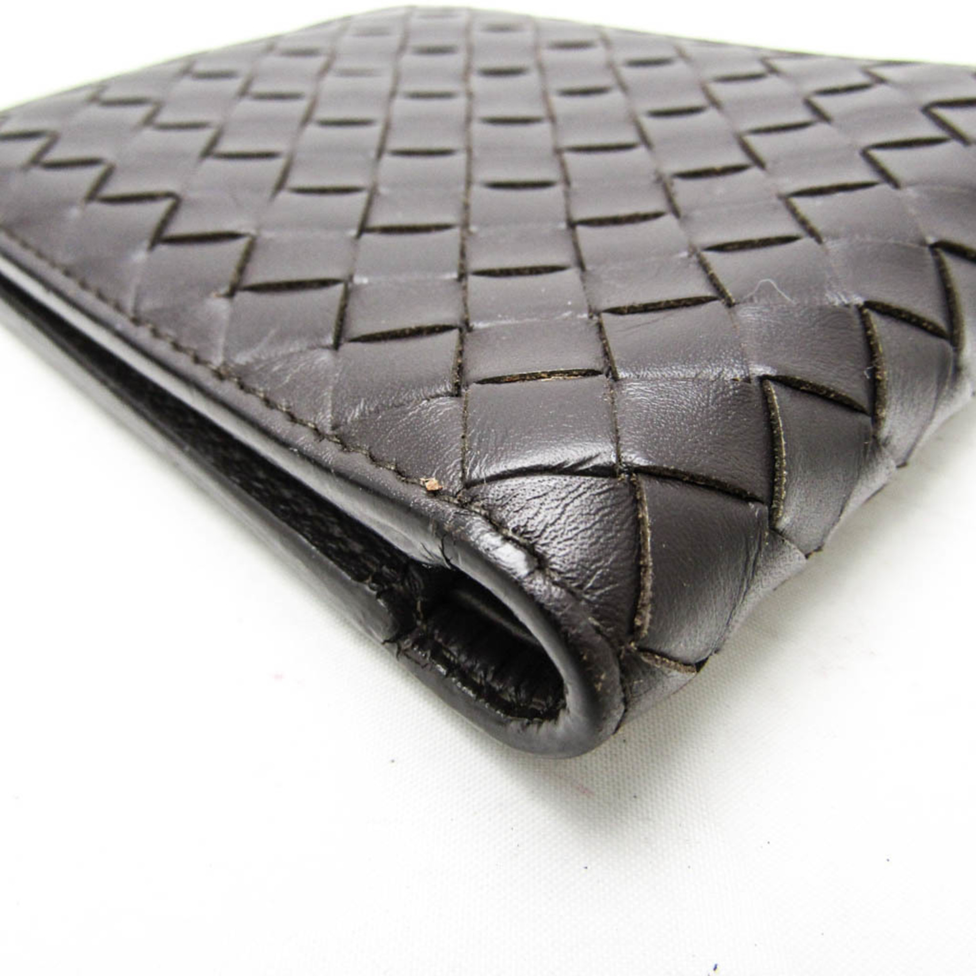 Bottega Veneta Intrecciato Men's Leather Wallet (bi-fold) Dark Brown