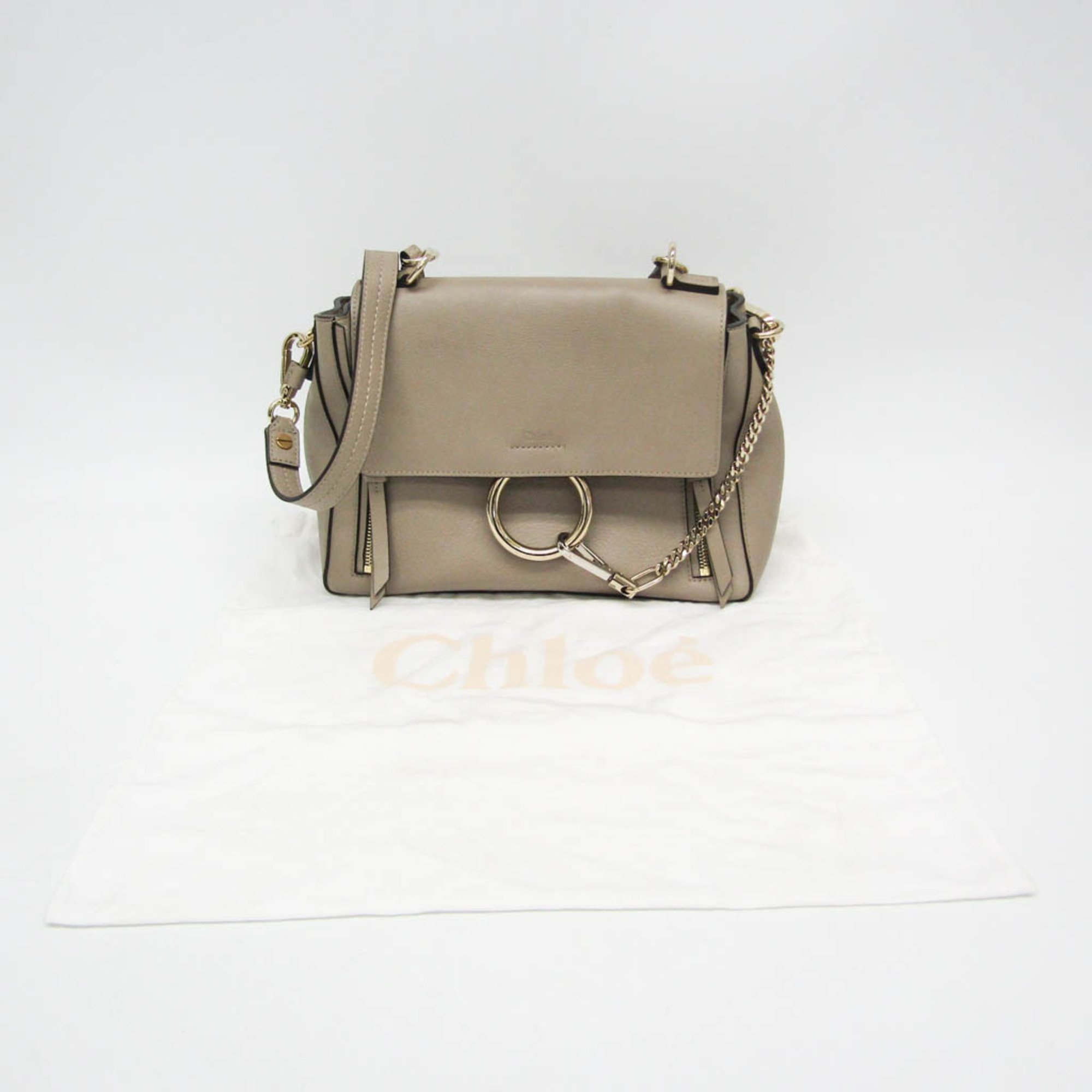 Chloé Faye Day 02185665 Women's Leather Handbag,Shoulder Bag Grayish