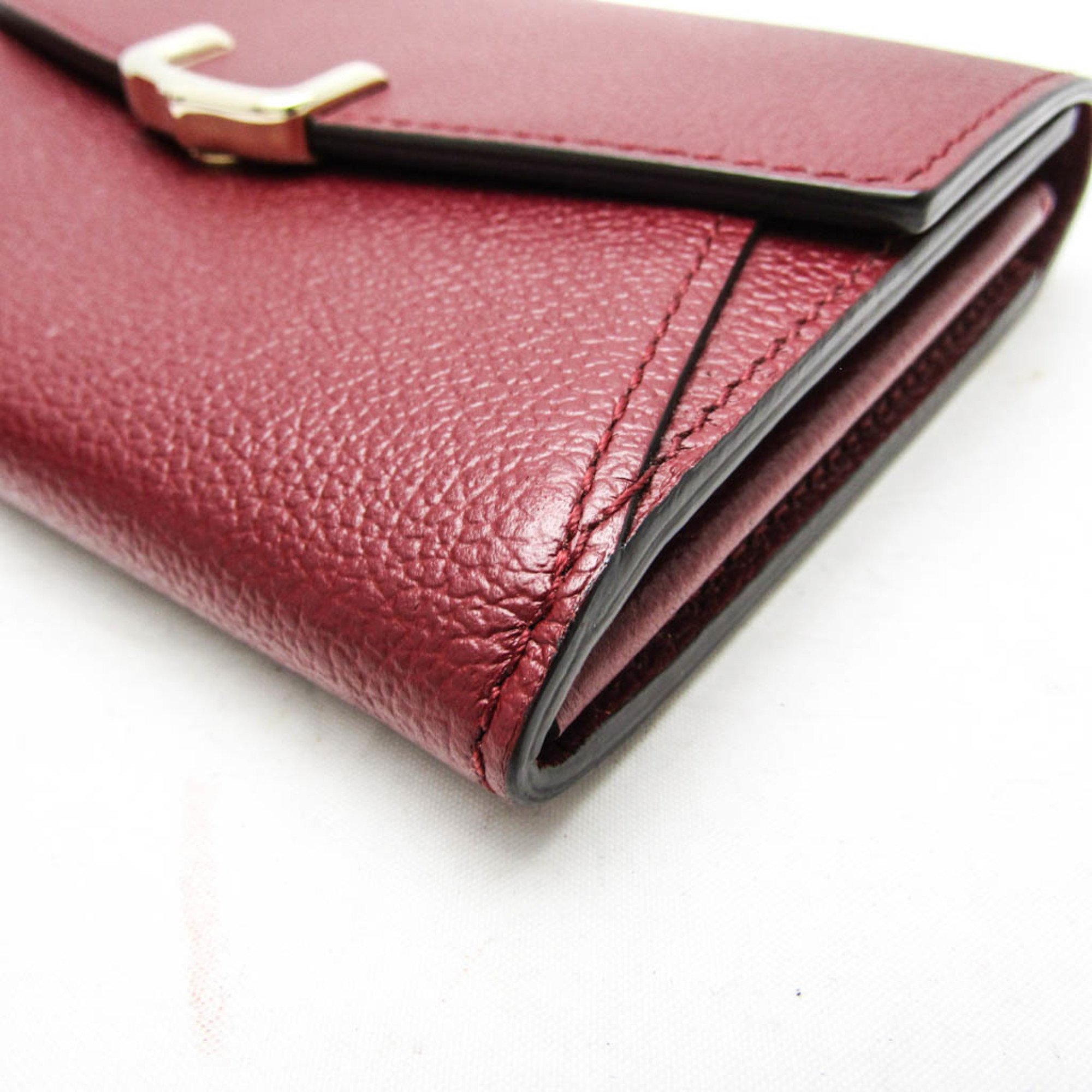 Cartier C De Cartier Compact Wallet L3001502 Women's Leather Middle Wallet (bi-fold) Bordeaux