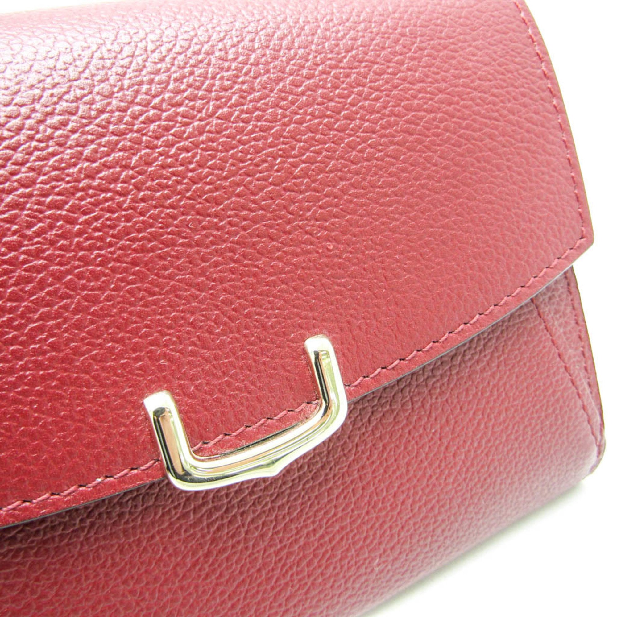 Cartier C De Cartier Compact Wallet L3001502 Women's Leather Middle Wallet (bi-fold) Bordeaux