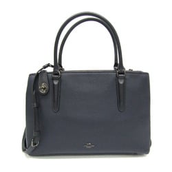 Coach Brooklyn Carryall 34 57276 Women's Leather Handbag,Shoulder Bag Navy