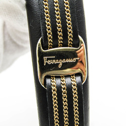 Salvatore Ferragamo Vara Leather,Metal Women's Alice Band Black,Gold