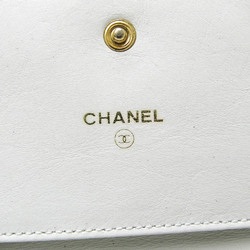 Chanel A13225 Women's Caviar Leather Middle Wallet (tri-fold) White