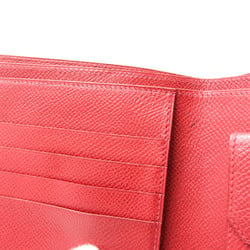 Hermes MC2 Galilei Men,Women Courchevel Leather Wallet (bi-fold) Red Color