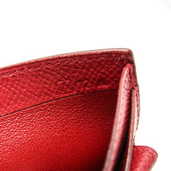 Hermes MC2 Galilei Men,Women Courchevel Leather Wallet (bi-fold) Red Color