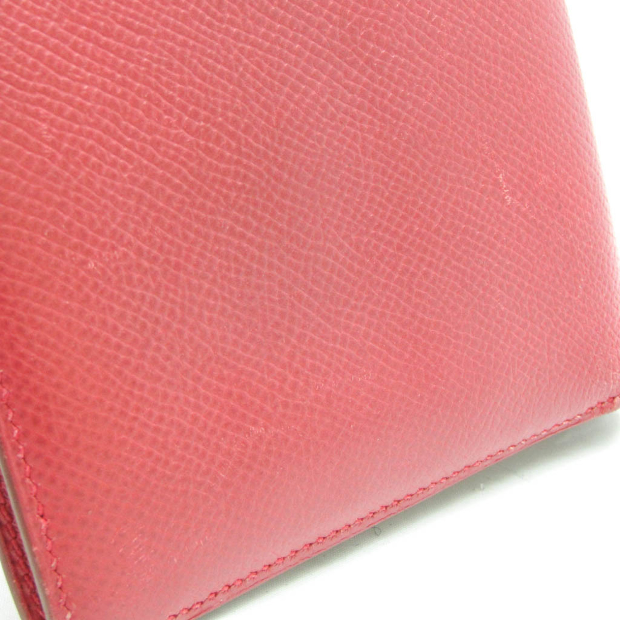 Hermes MC2 Galilei Men,Women Courchevel Leather Wallet (bi-fold) Red Color