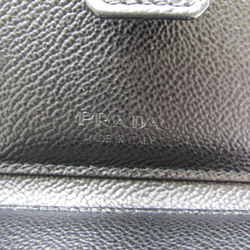 Prada Bi-fold Card Case Leather Card Case Black