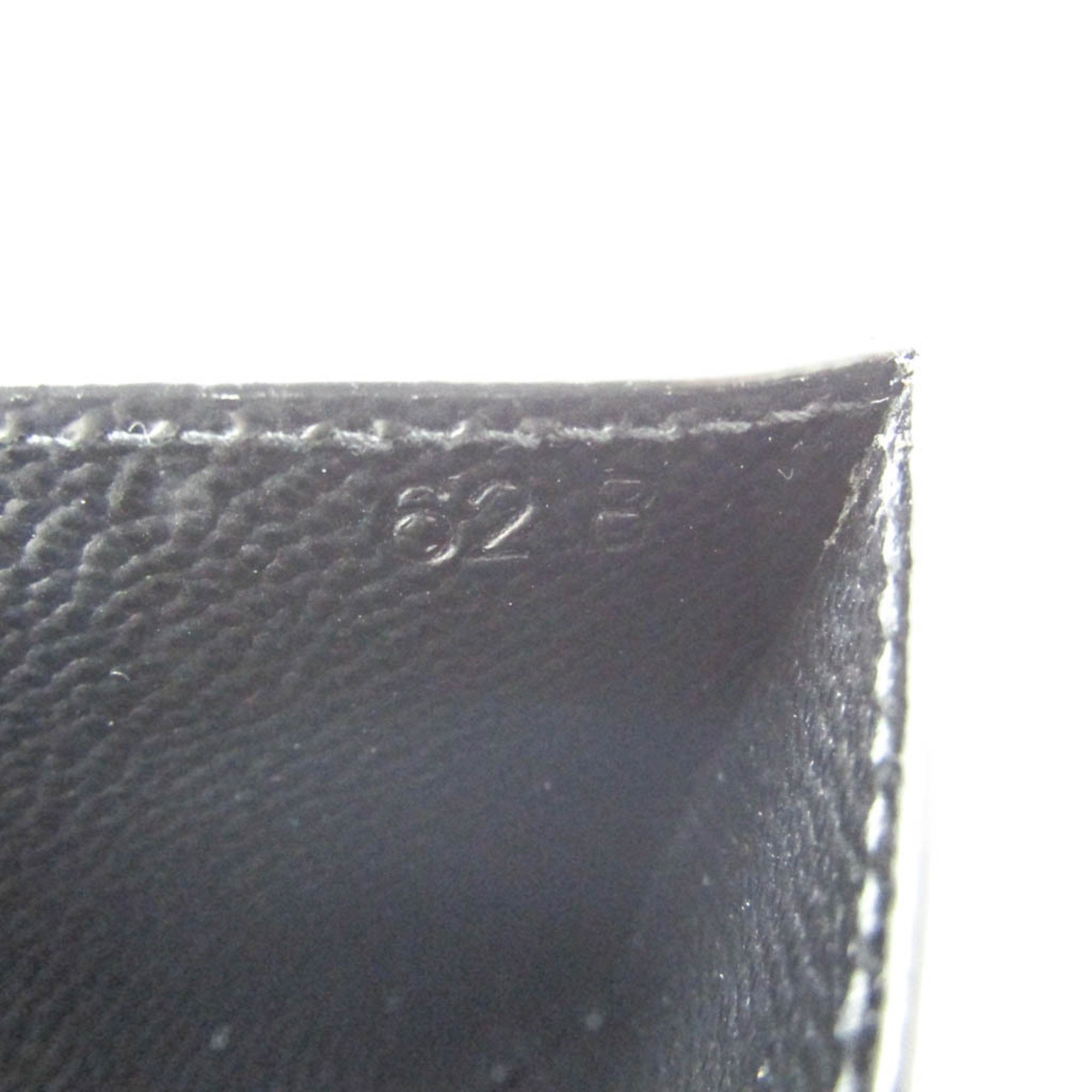 Prada Bi-fold Card Case Leather Card Case Black