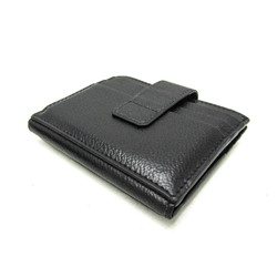 Prada Bi-fold Card Case Leather Card Case Black