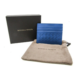 Bottega Veneta Intrecciato Leather Card Case Blue