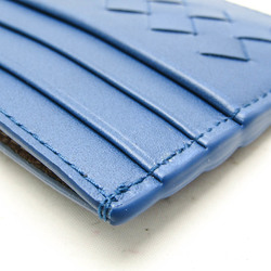 Bottega Veneta Intrecciato Leather Card Case Blue