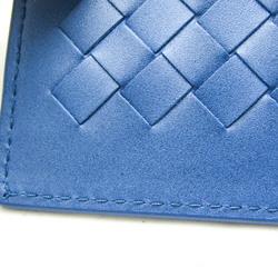 Bottega Veneta Intrecciato Leather Card Case Blue