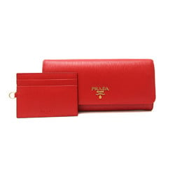 Prada 1MH132 Women's Leather Long Wallet (bi-fold) Lacca