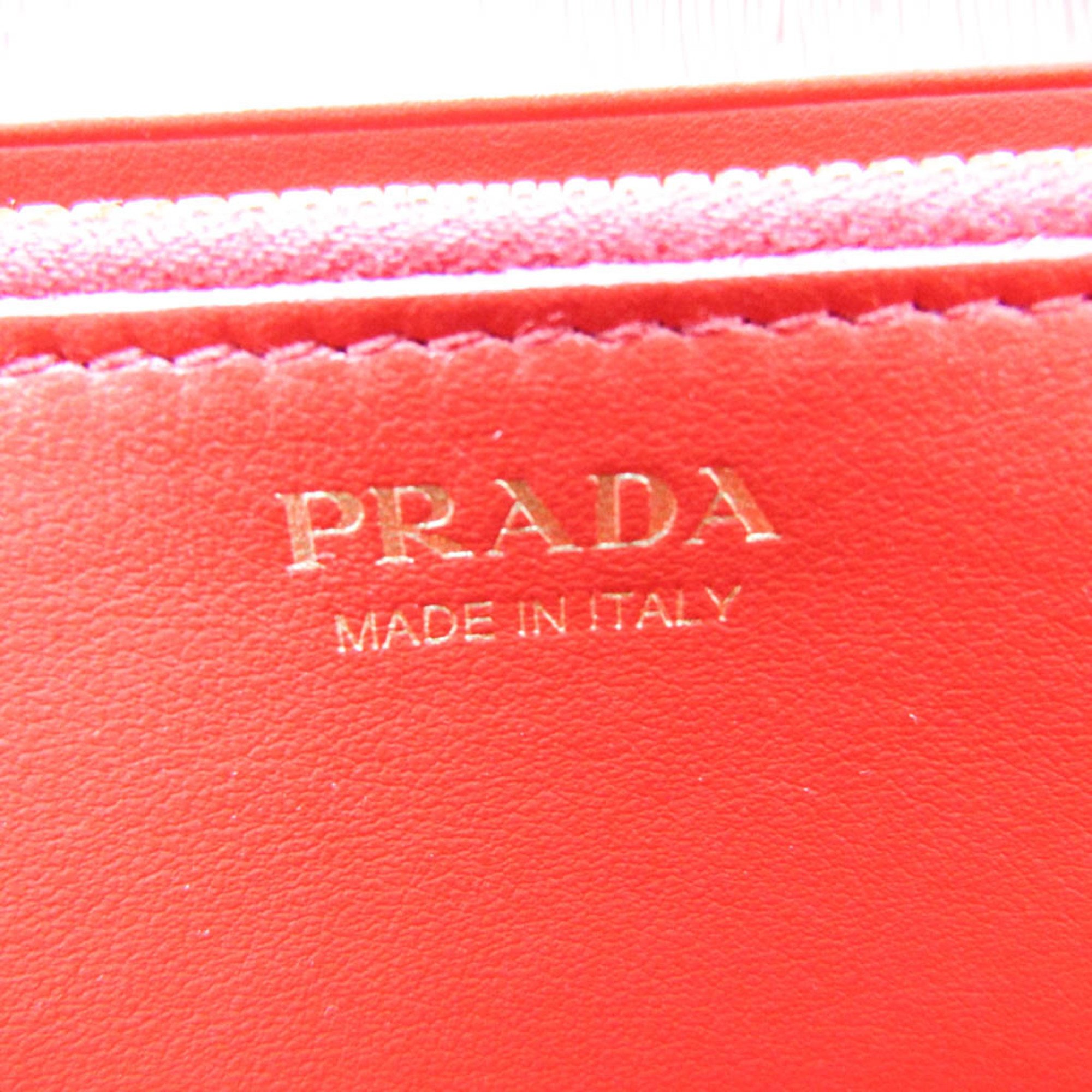 Prada 1MH132 Women's Leather Long Wallet (bi-fold) Lacca