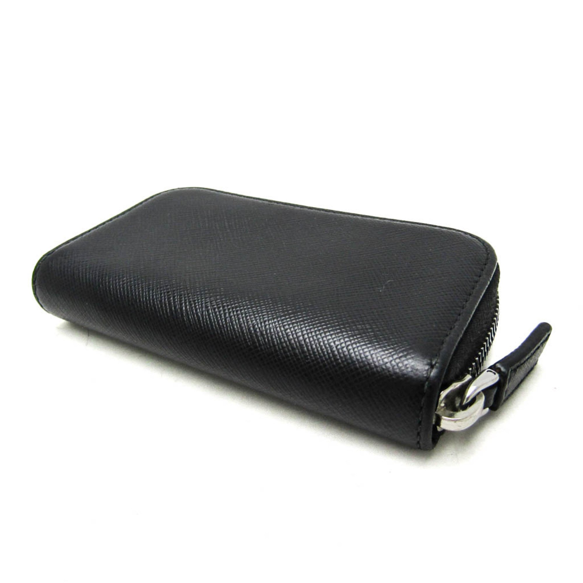 Prada Saffiano 2PG604 Women,Men Leather Key Case Black