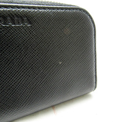 Prada Saffiano 2PG604 Women,Men Leather Key Case Black