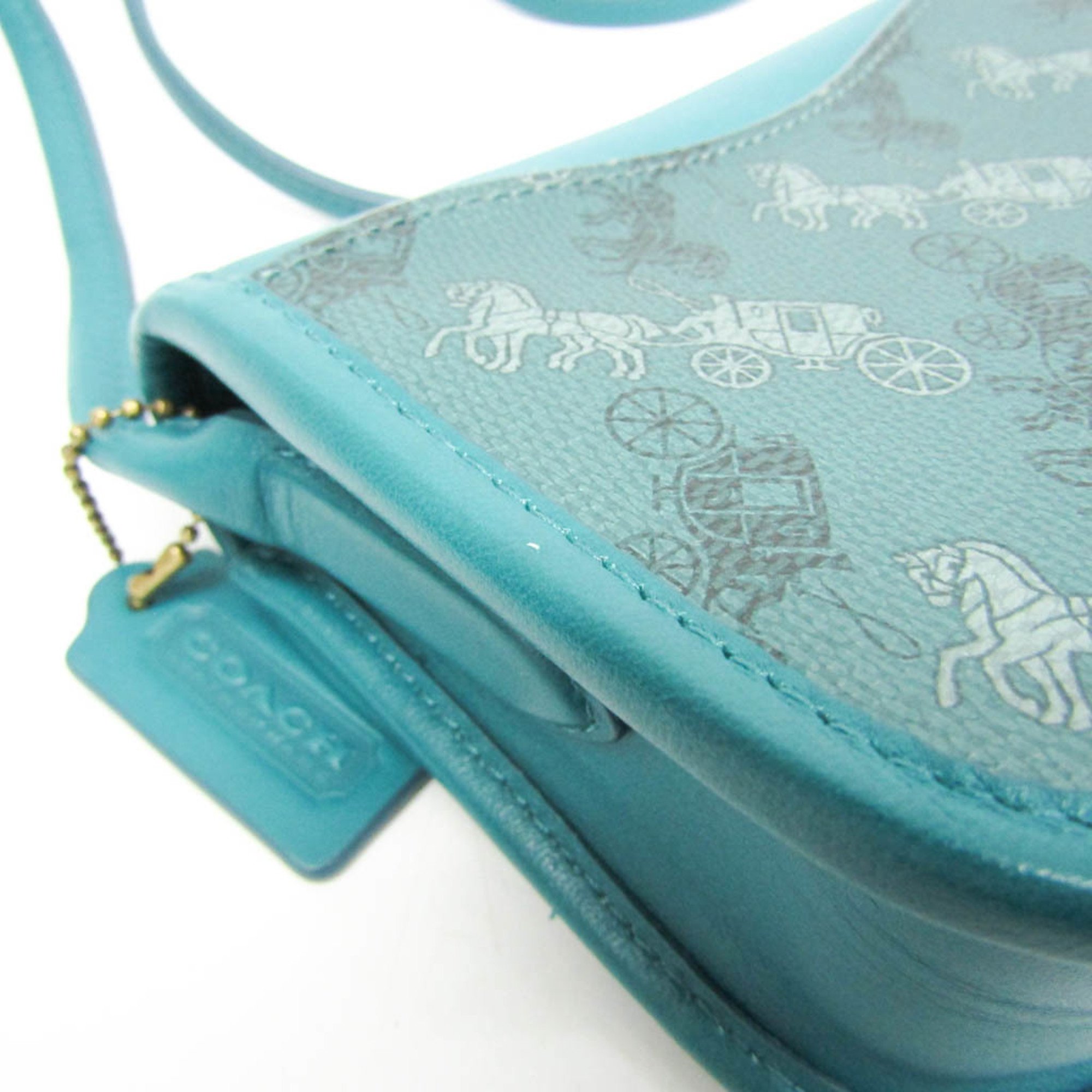 Coach 2891 Women's Leather,PVC Shoulder Bag Blue