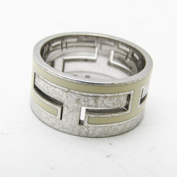 Hermes Move H Silver 925 Casual No Stone Band Ring Off-white,Silver