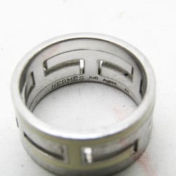 Hermes Move H Silver 925 Casual No Stone Band Ring Off-white,Silver