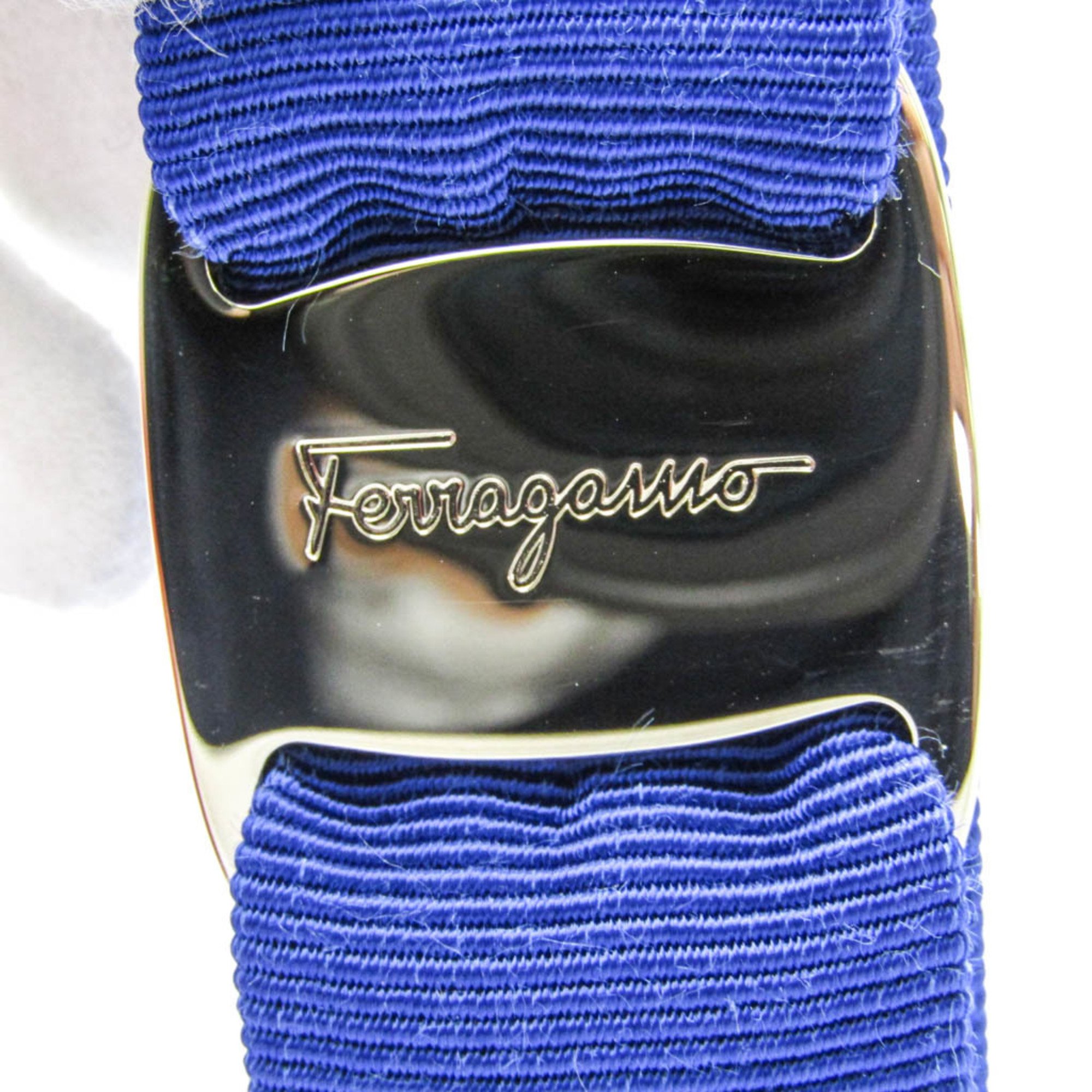 Salvatore Ferragamo Vara 34‐2019 Cotton,Metal Women's Barrette Blue,Gold