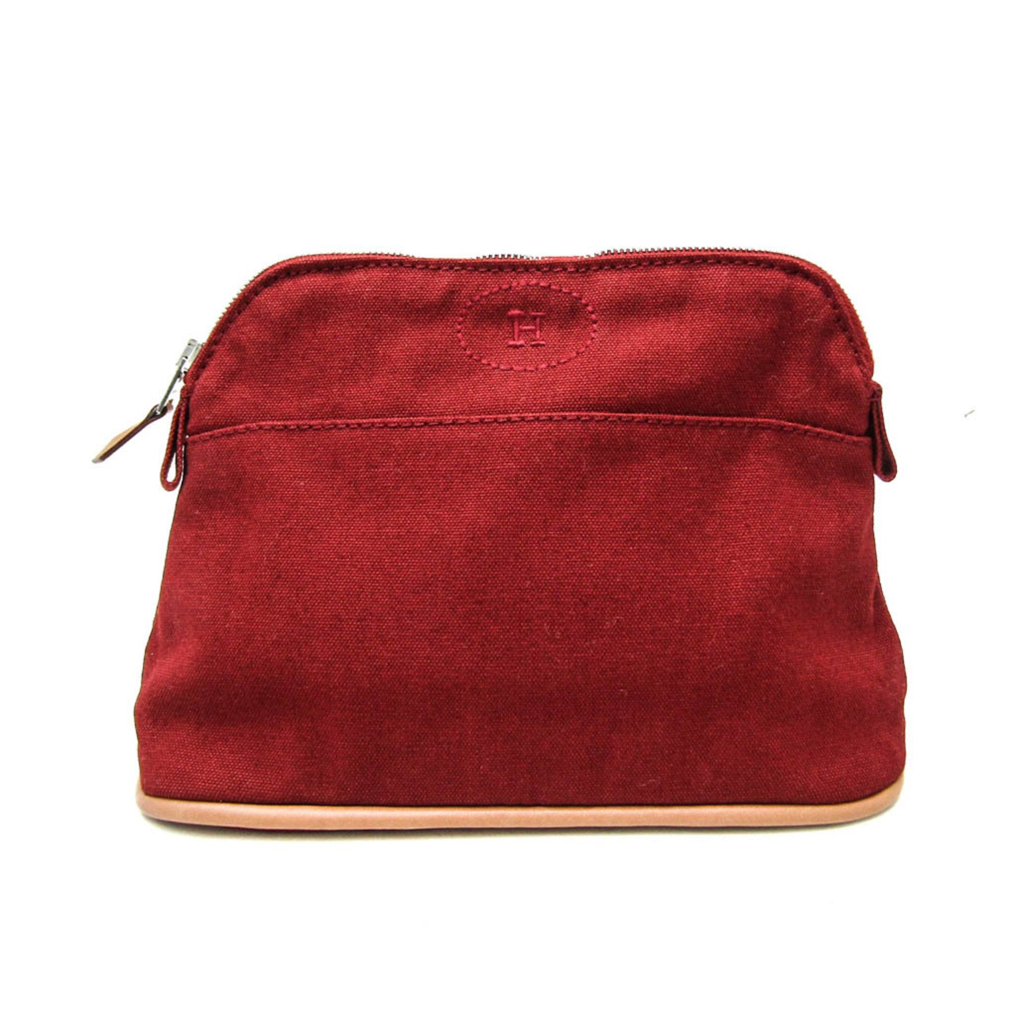 Hermes Bolide Mini 20 Men,Women Cotton Pouch Brown,Red Brown