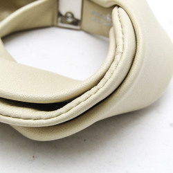 Hermes Medor Petit H Leather Bangle Light Beige