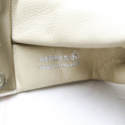 Hermes Medor Petit H Leather Bangle Light Beige