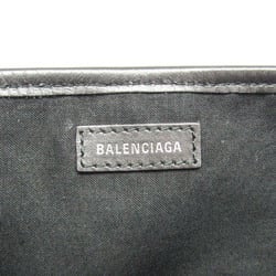 Balenciaga Navy Cabas S 339933 Women's Canvas,Leather Handbag Black,Off-white