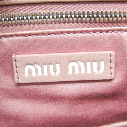 Miu Miu Matelasse Women's Leather,Rattan Handbag,Shoulder Bag Pink