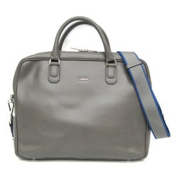 Furla 839322 Men's Leather Briefcase,Shoulder Bag Gray