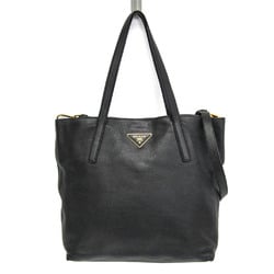 Prada Triangle Logo Women's Leather Shoulder Bag,Tote Bag Black