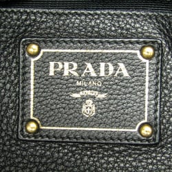 Prada Triangle Logo Women's Leather Shoulder Bag,Tote Bag Black