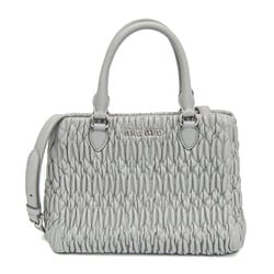 Miu Miu Matelasse Nappa Crystal Women's Leather Handbag,Shoulder Bag Gray