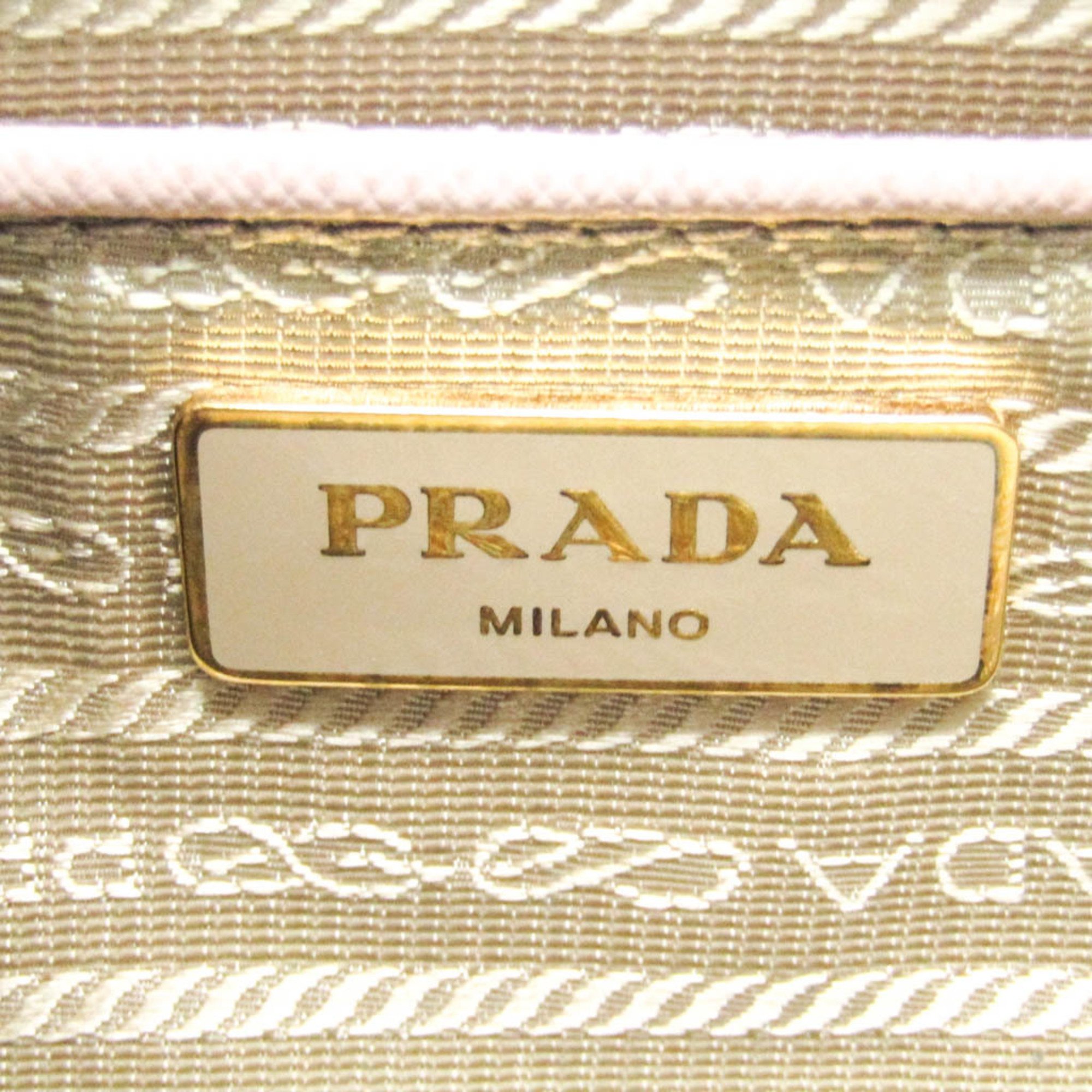 Prada Saffiano BL0837 Women's Leather Handbag,Shoulder Bag Pink Beige