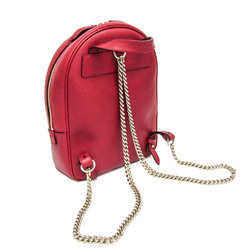 Gucci Soho Interlocking G 536192 Women's Leather Backpack Red Color