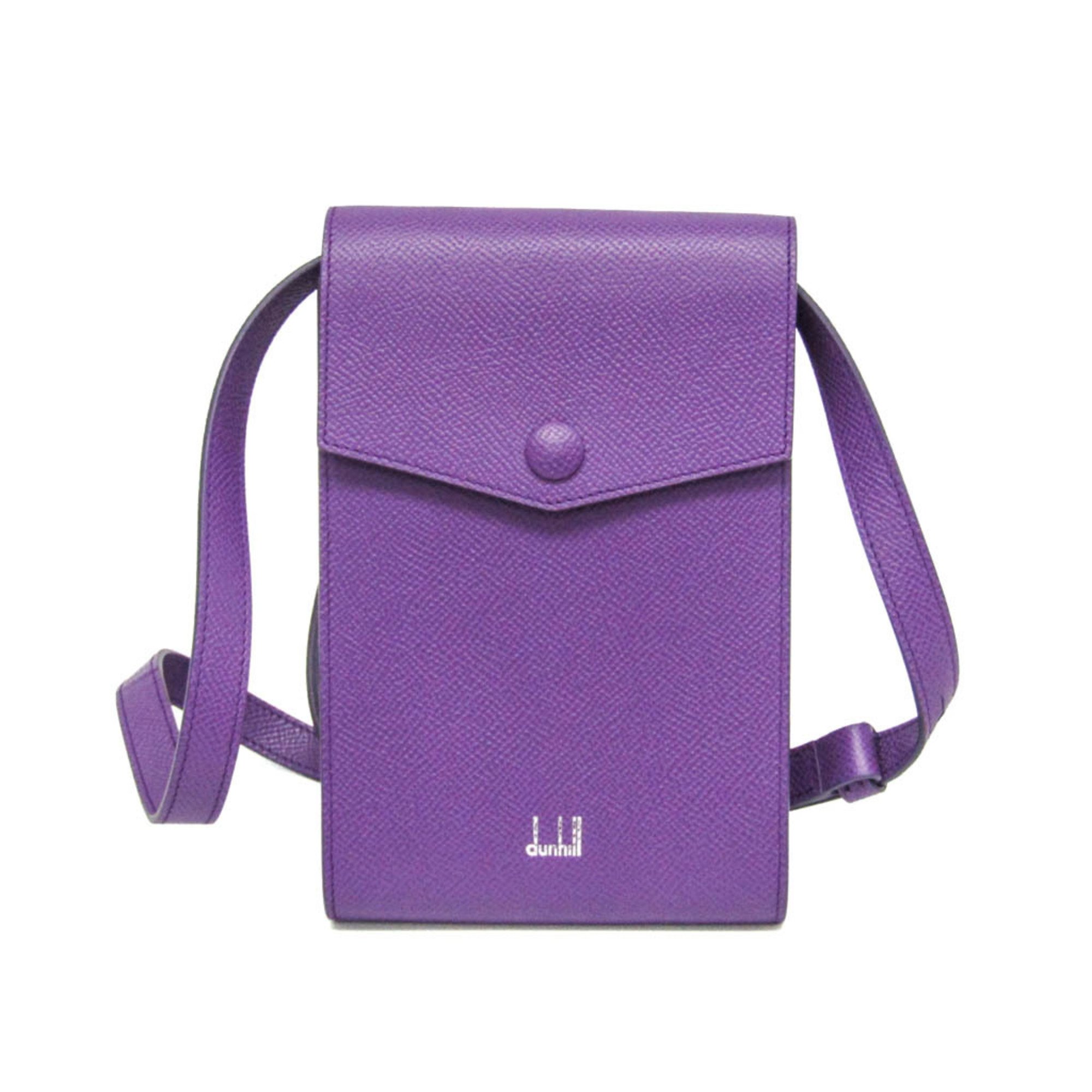 Dunhill CADOGAN Mini Shoulder Pouch Women,Men Leather Pouch,Shoulder Bag Purple