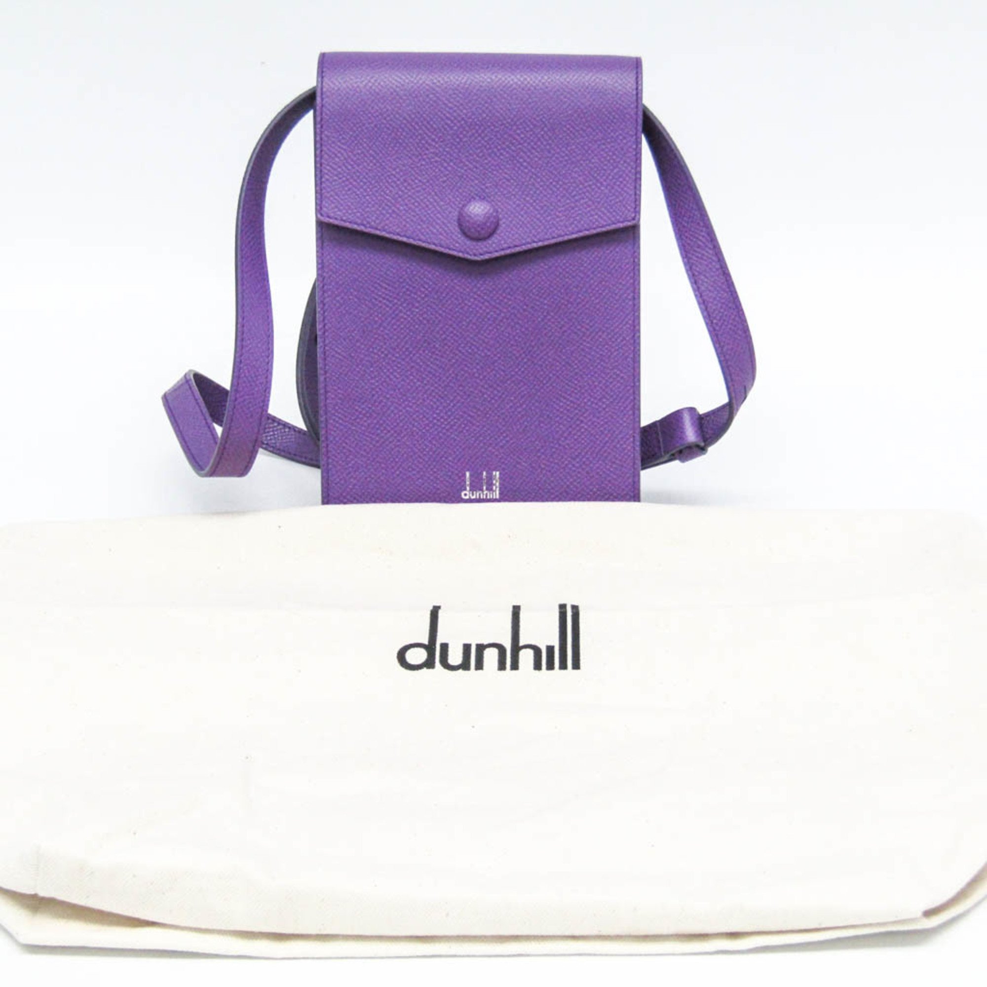 Dunhill CADOGAN Mini Shoulder Pouch Women,Men Leather Pouch,Shoulder Bag Purple